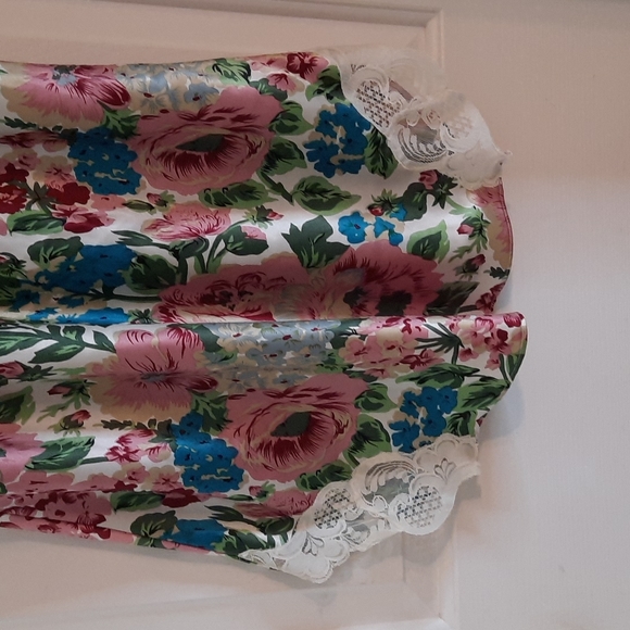 Vintage Victoria secret sz large floral silky slip nightgown - Picture 4 of 7